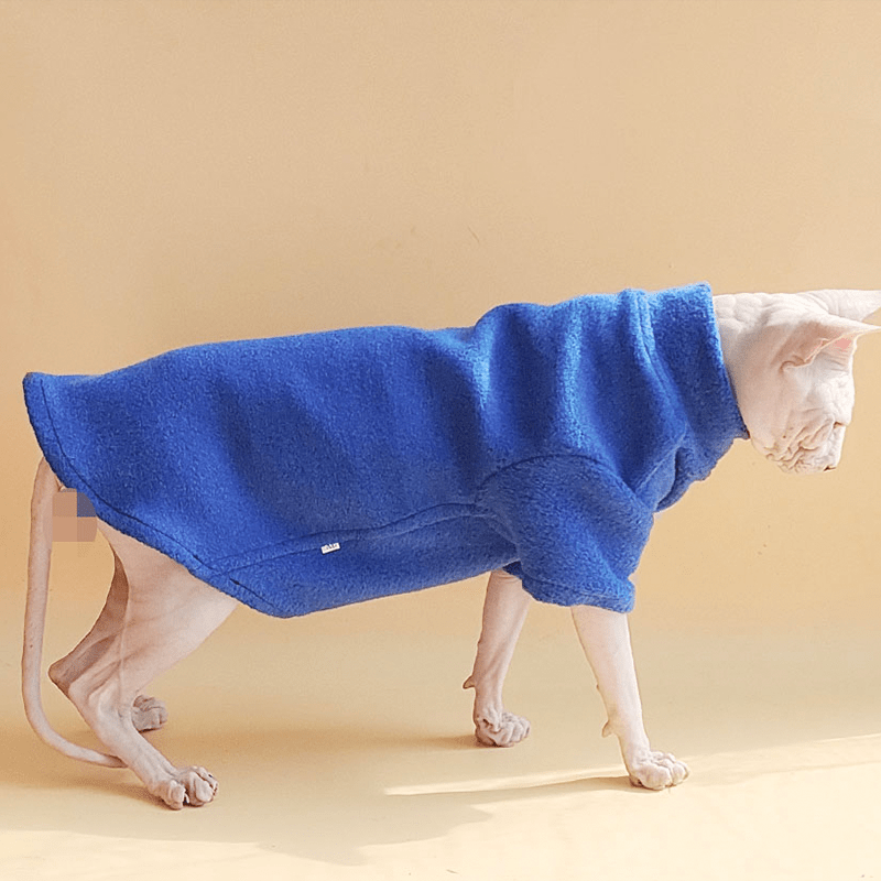 Cat Sweatshirts Sphynx Clothes Fleece Hoodie Turtleneck Warm Thick - PIKAPIKA