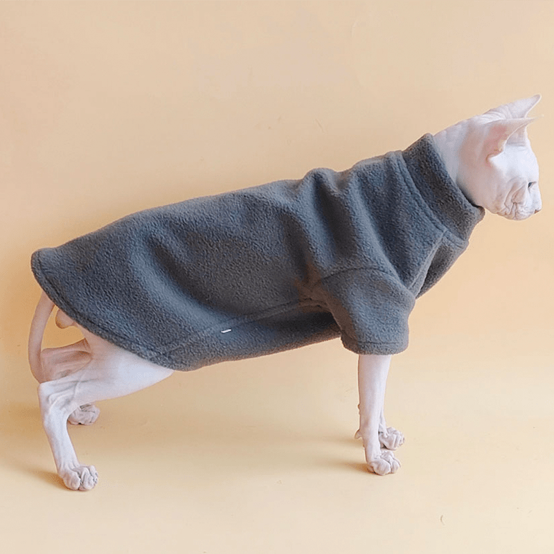 Cat Sweatshirts Sphynx Clothes Fleece Hoodie Turtleneck Warm Thick - PIKAPIKA