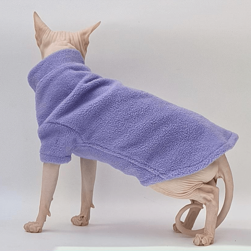 Cat Sweatshirts Sphynx Clothes Fleece Hoodie Turtleneck Warm Thick - PIKAPIKA