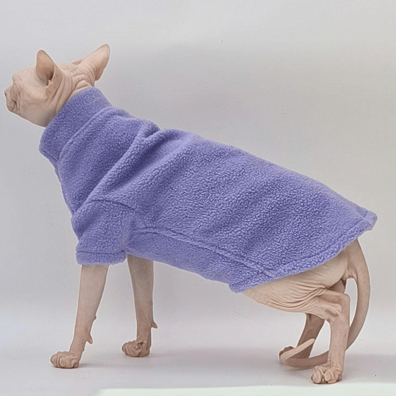 Cat Sweatshirts Sphynx Clothes Fleece Hoodie Turtleneck Warm Thick - PIKAPIKA