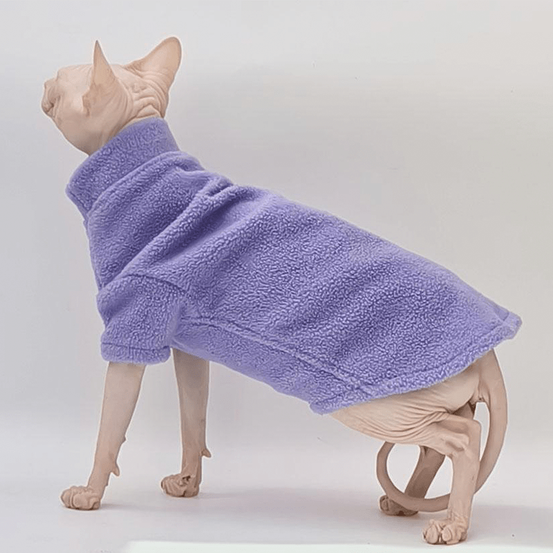 Cat Sweatshirts Sphynx Clothes Fleece Hoodie Turtleneck Warm Thick - PIKAPIKA