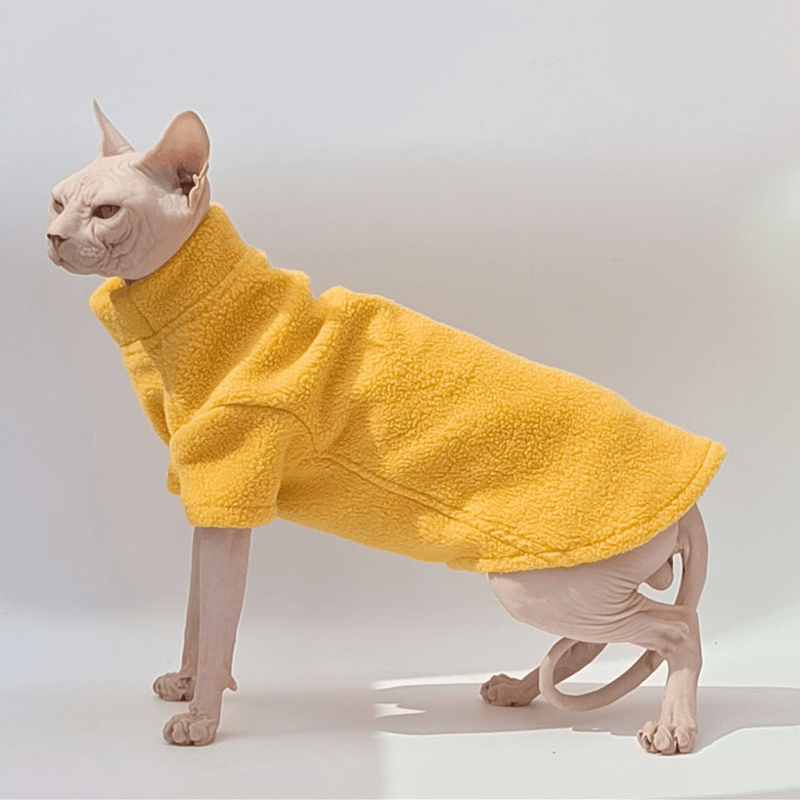 Cat Sweatshirts Sphynx Clothes Fleece Hoodie Turtleneck Warm Thick - PIKAPIKA