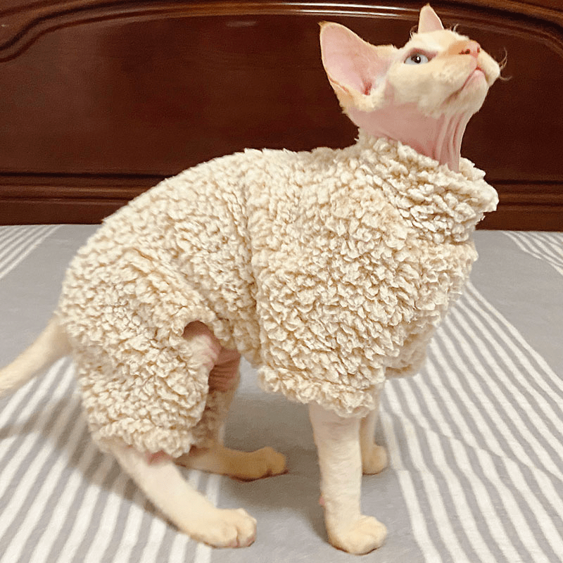Cat Sweatshirts Sphynx Clothes Fleece Onesies Belly Warm Protect - PIKAPIKA