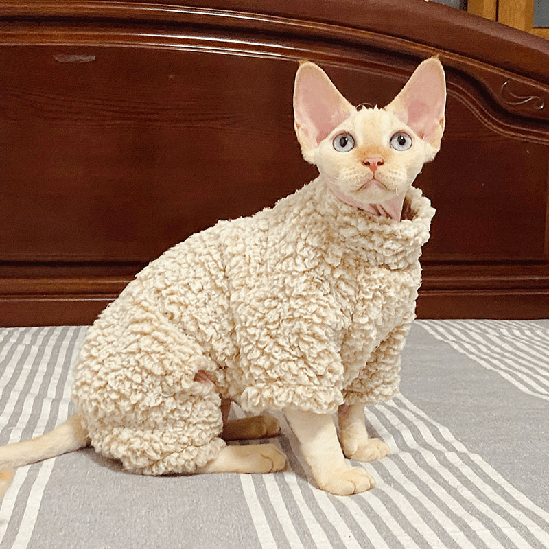 Cat Sweatshirts Sphynx Clothes Fleece Onesies Belly Warm Protect - PIKAPIKA