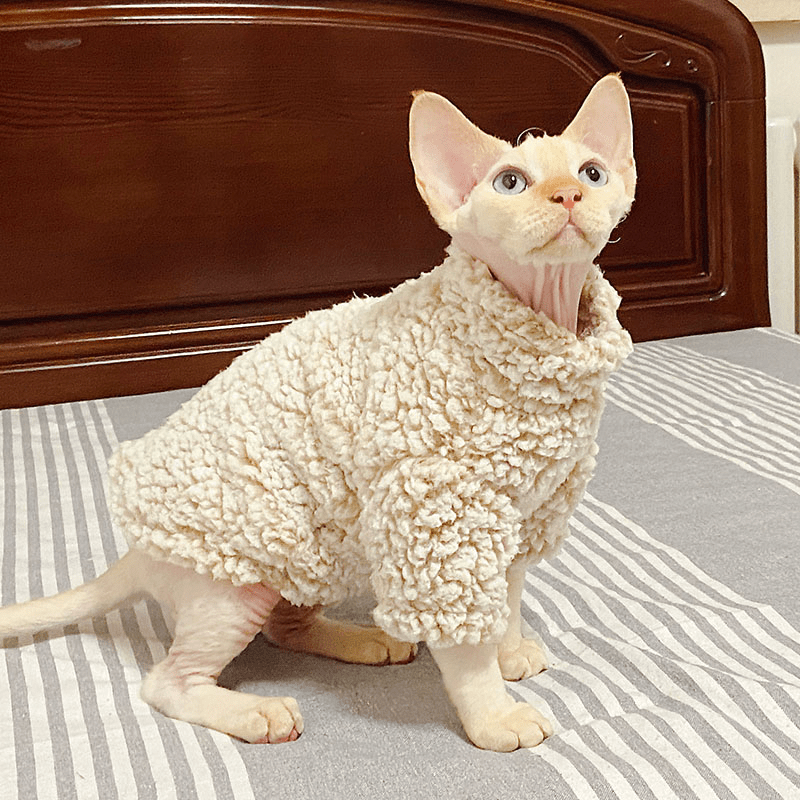 Cat Sweatshirts Sphynx Clothes Fleece Onesies Belly Warm Protect - PIKAPIKA