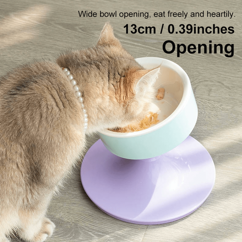 Ceramic Pet Bowl Food Water Bowl Adjustable Height Angle - PIKAPIKA