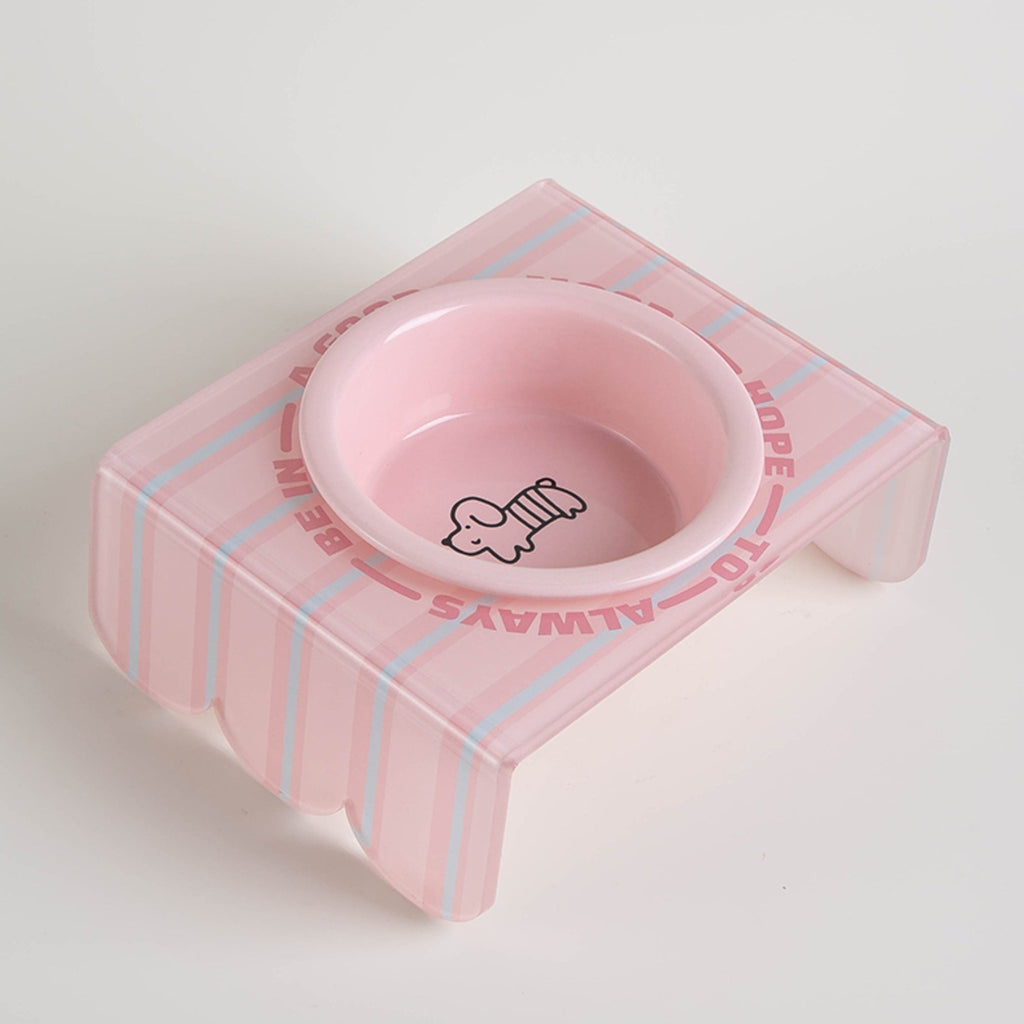 Ceramic Pet Food Bowl Dog Water Bowl With Acrylic Holder - PIKAPIKA