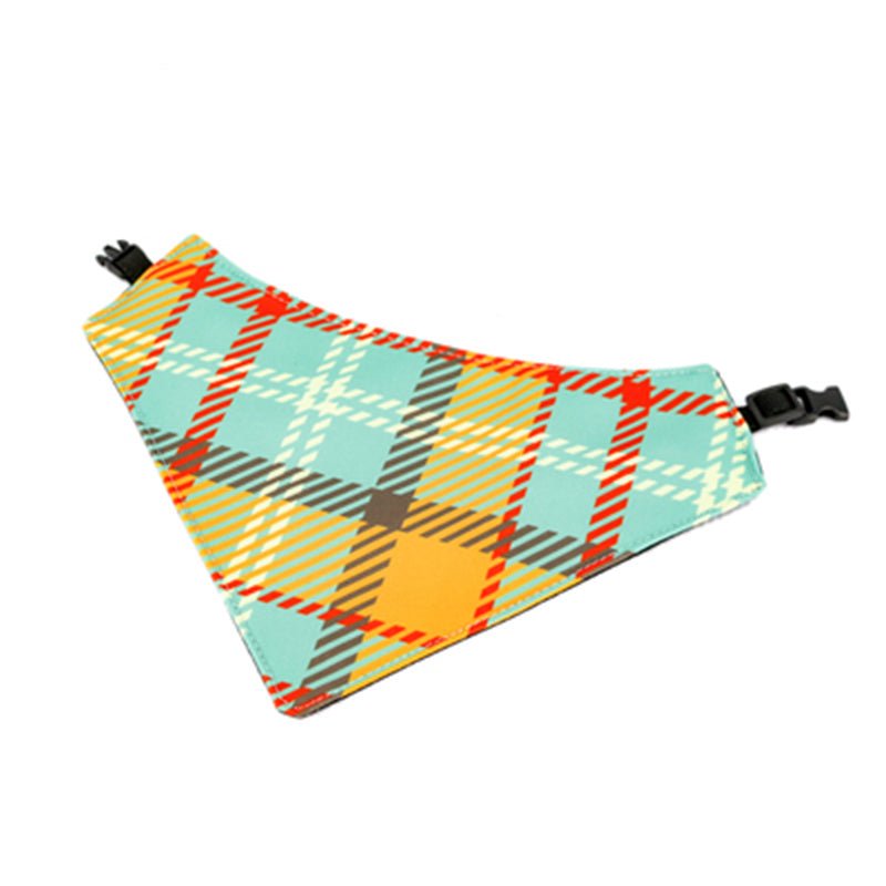 Check Print Triangle Scarf Dog Bib Bandanas - PIKAPIKA