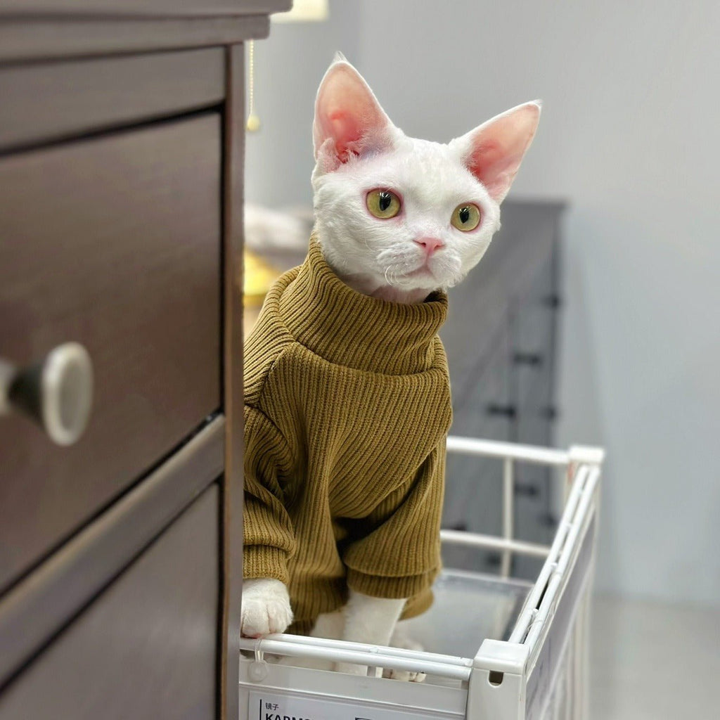 Chenille Fleece Sweater Sphynx Cat Clothes - PIKAPIKA