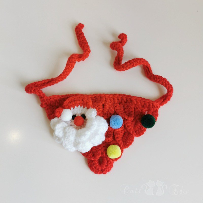 Christmas Cat Hat Bandanas Knit Hand Made - PIKAPIKA