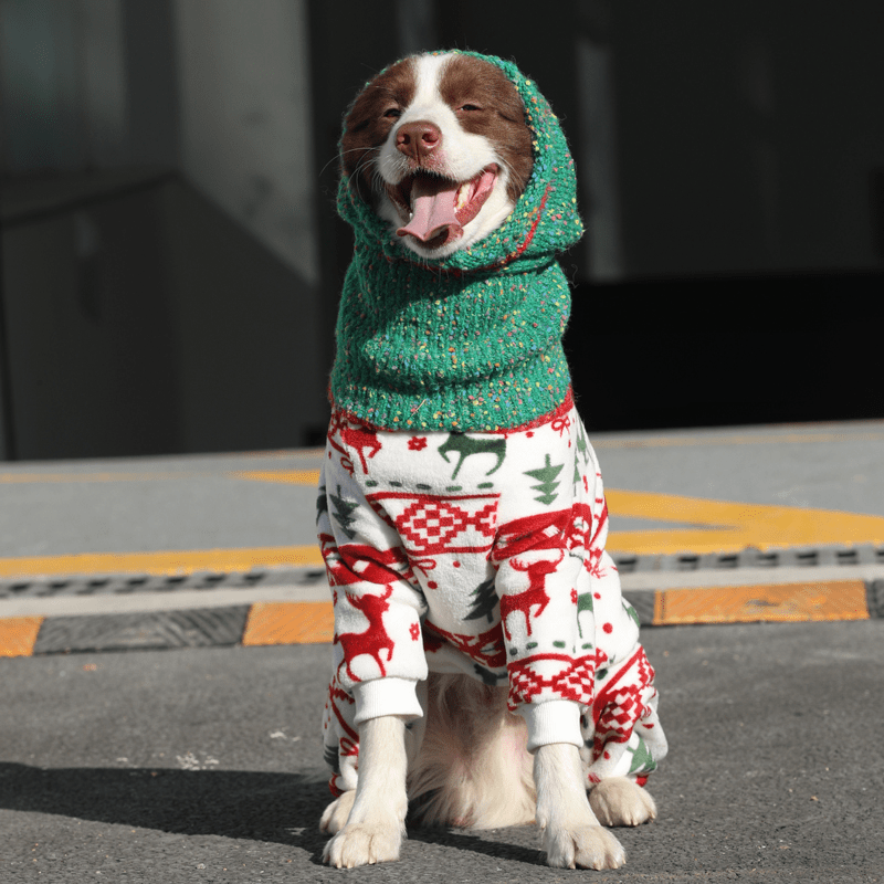 large dog christmas dress Christmas Clothes Holiday Costume Big Dog Clothing Turtleneck Flannel Onesies