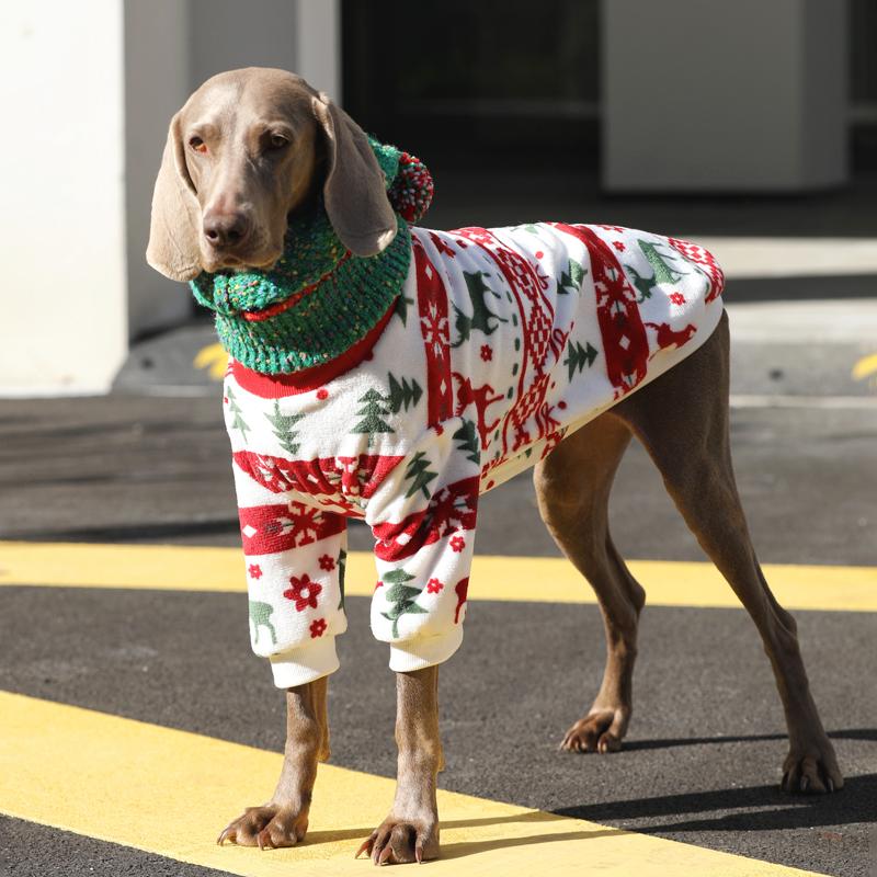 Christmas Clothes Holiday Costume Big Dog Clothing Turtleneck Fleece Onesies - PIKAPIKA