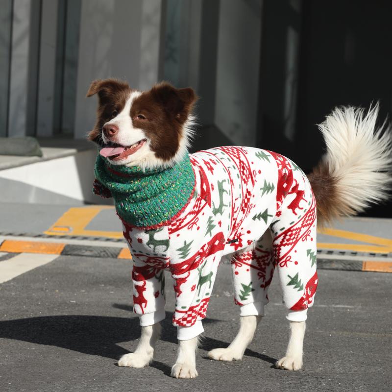 Christmas Clothes Holiday Costume Big Dog Clothing Turtleneck Fleece Onesies - PIKAPIKA