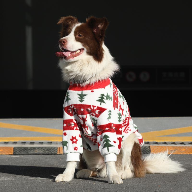 Christmas Clothes Holiday Costume Big Dog Clothing Turtleneck Fleece Onesies - PIKAPIKA