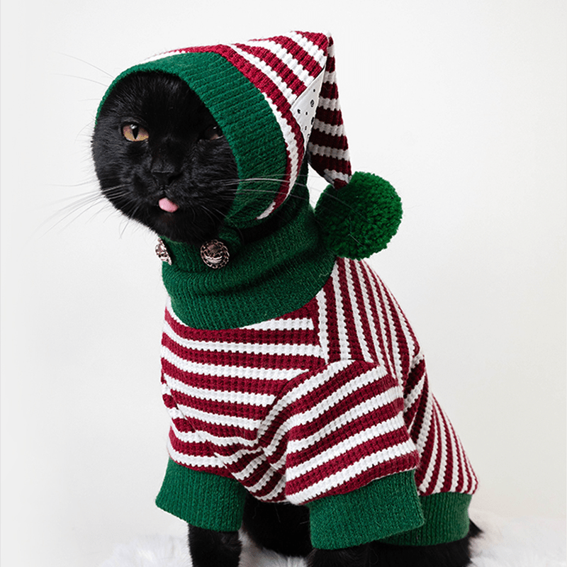 Christmas Costume Cat Sweater with Hat Bom - PIKAPIKA