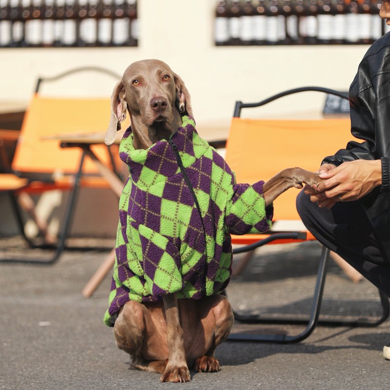 Christmas Diamond - patterned Fleece Jacket Big Dog Coat - PIKAPIKA