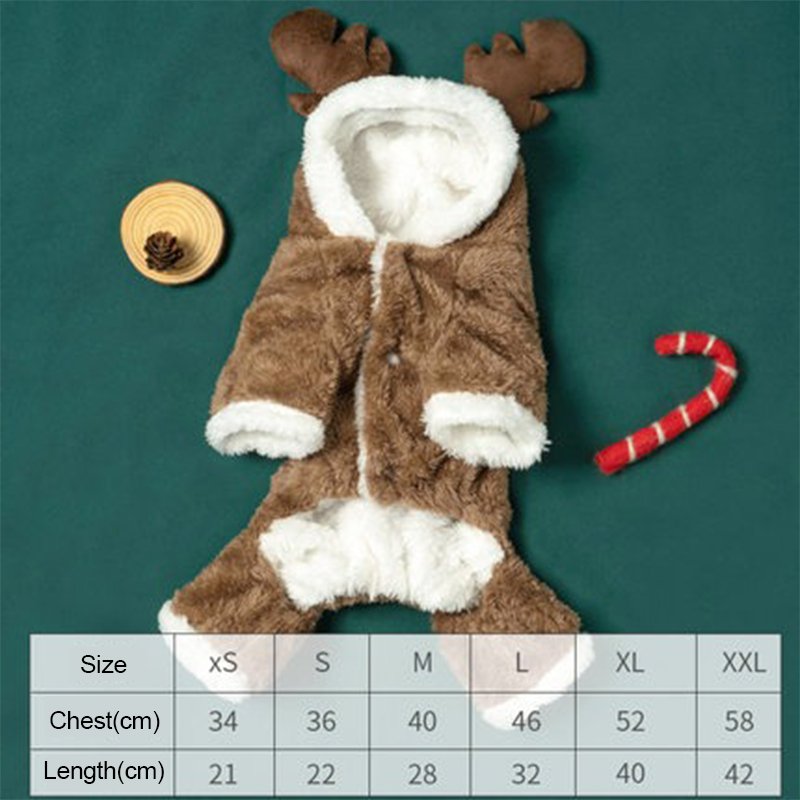 Christmas Elk Costume Onesie Cat Dog Clothes - PIKAPIKA