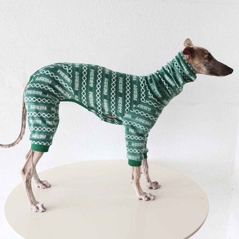 Christmas Green Onesie for Italian Greyhound Whippet Dog Clothes - PIKAPIKA