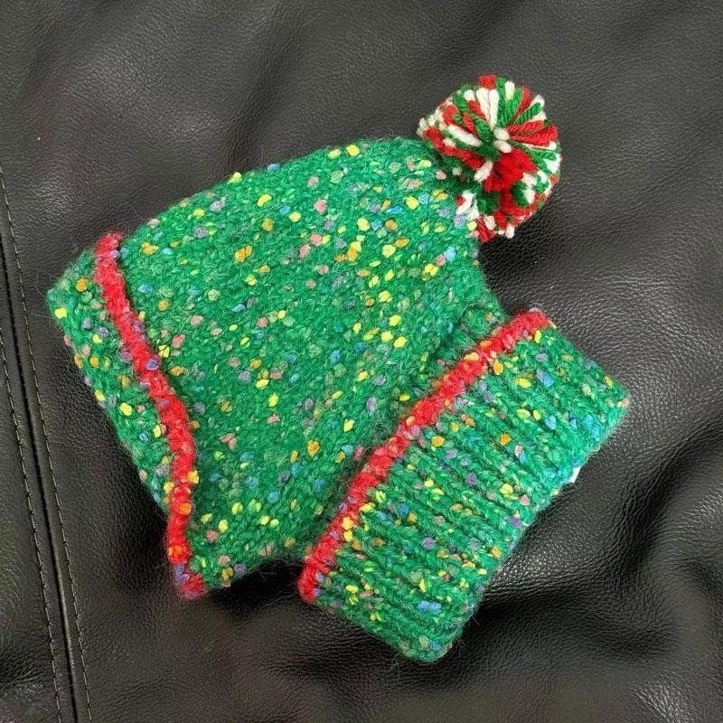 Christmas Hat Knitting Warm Ear Protection Dog Hat - PIKAPIKA