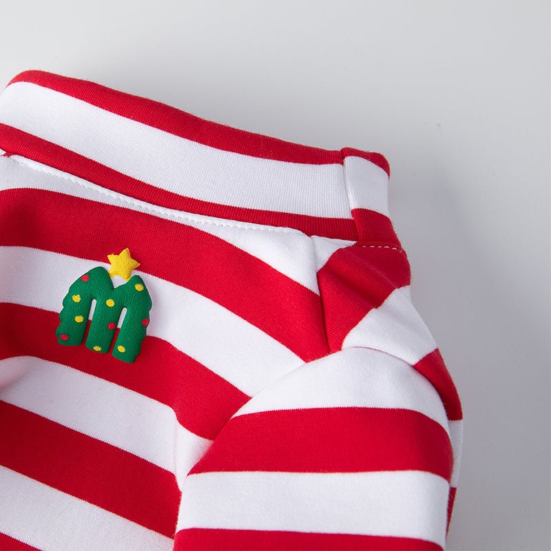 Christmas Stripe T-shirt Bulldog Dog Clothes - PIKAPIKA