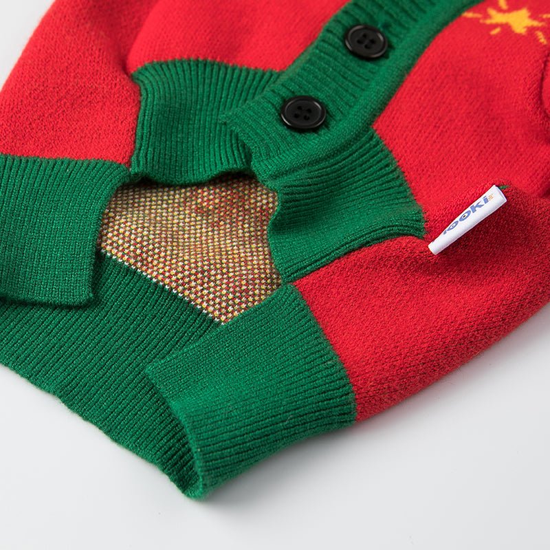 Christmas Sweater Cardigan Bulldog Dog Clothes - PIKAPIKA
