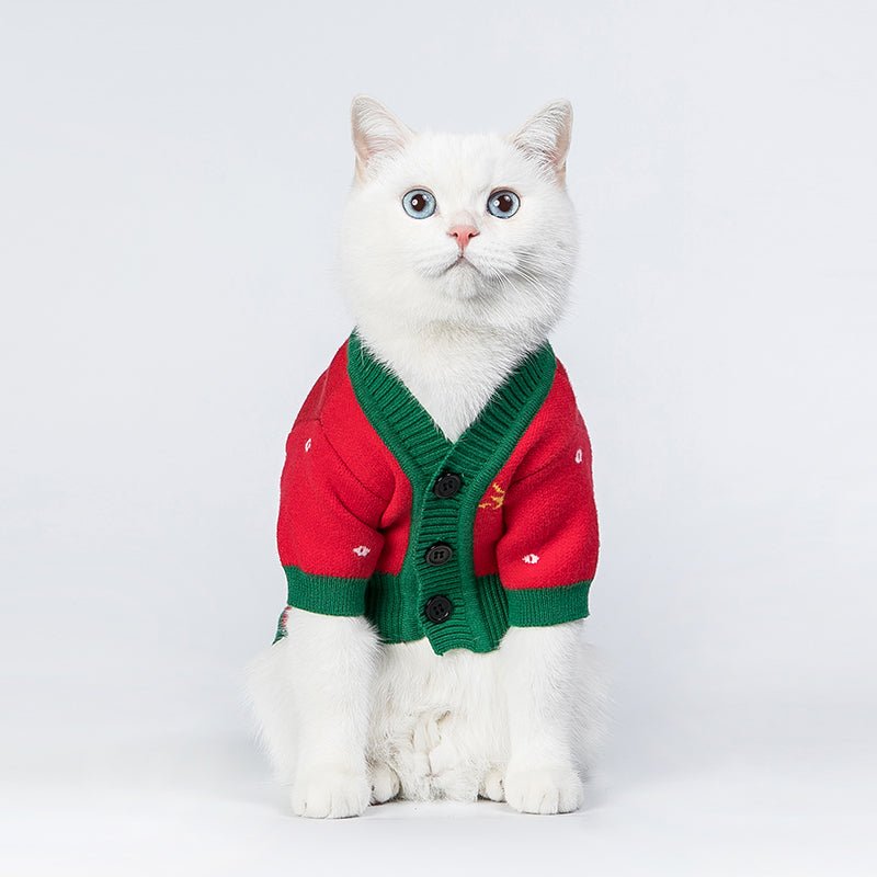 Christmas Sweater Cardigan Cat Clothes - PIKAPIKA