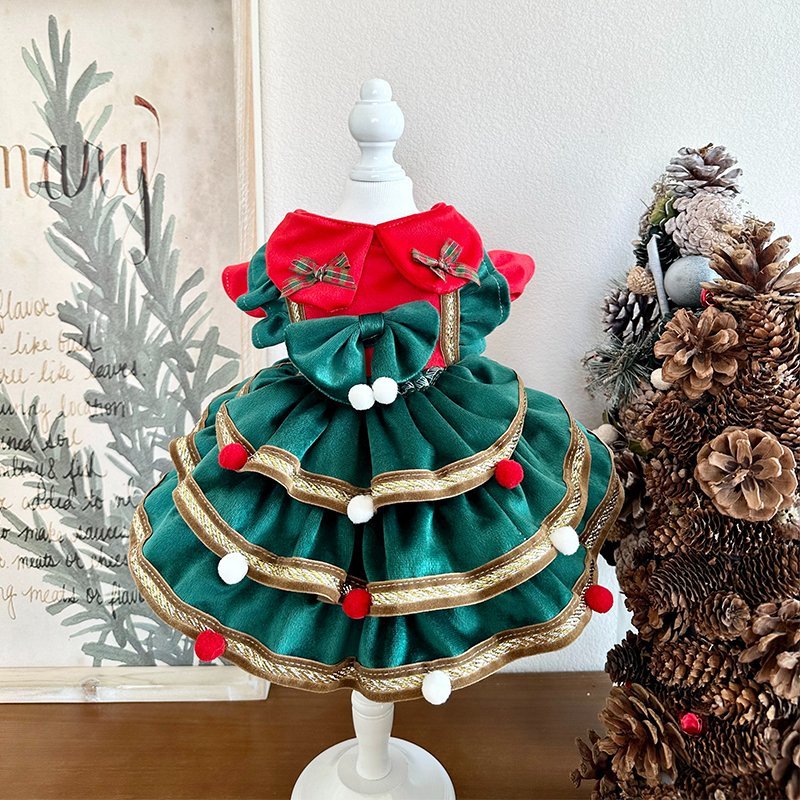 Christmas Velvet Cat Dress Cute Costume Cat Clothes Christmas Velvet Cat Dress Cute Costume Cat Clothes