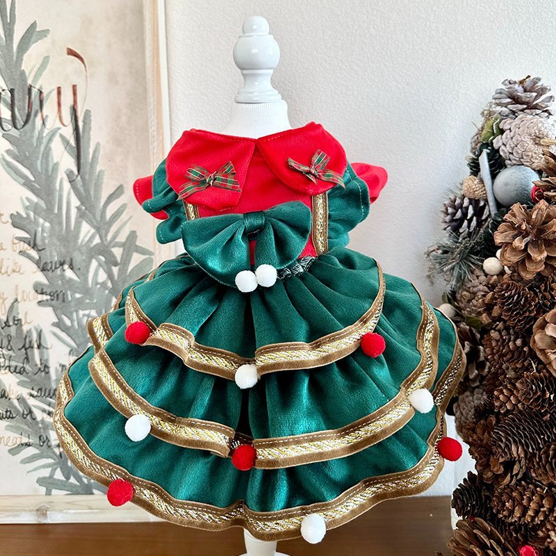 Christmas Velvet Cat Dress Cute Costume Cat Clothes Christmas Velvet Cat Dress Cute Costume Cat Clothes