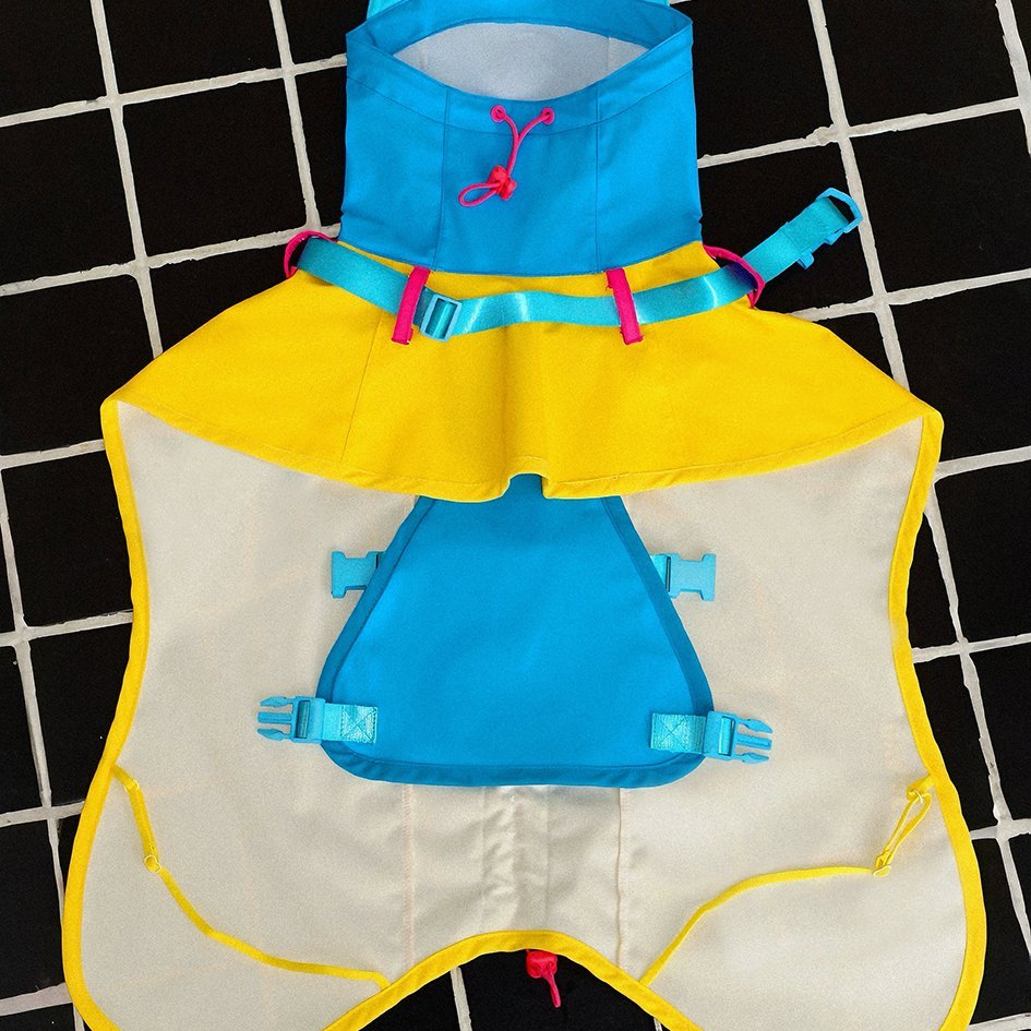 Colorblock Waterproof Raincoat for Dachshunds – Adjustable Outdoor Jacket - PIKAPIKA