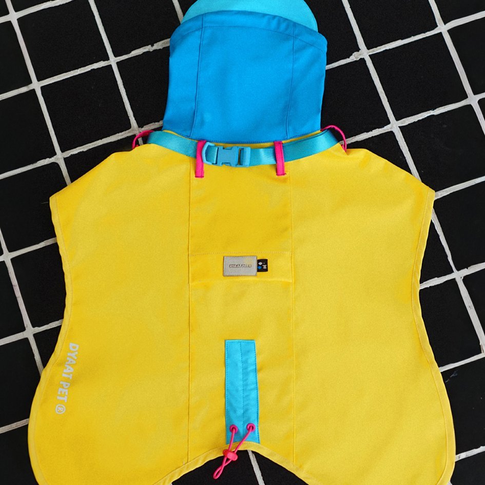 Colorblock Waterproof Raincoat for Dachshunds – Adjustable Outdoor Jacket - PIKAPIKA