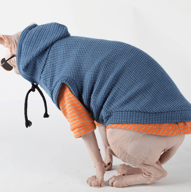 Cool Sphynx Cat Hoodie Pullover Sleeveless Top Devon Rex Clothes - PIKAPIKA