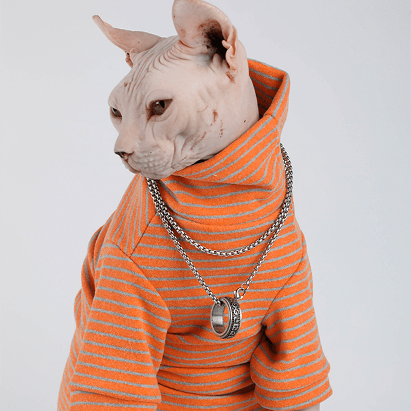 Cool Sphynx Cat Hoodie Pullover Sleeveless Top Devon Rex Clothes - PIKAPIKA