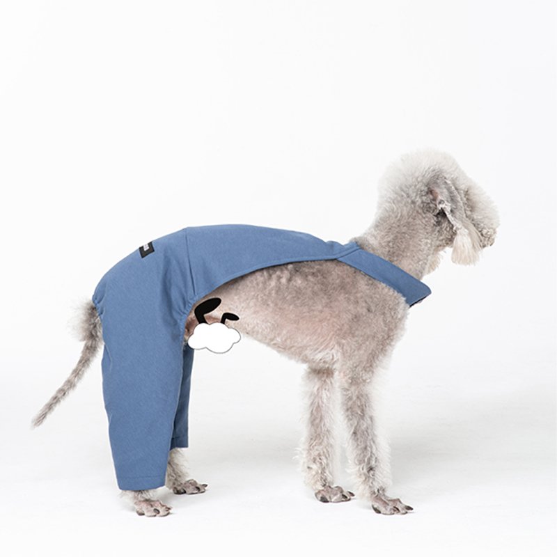 Cotton Denim Pants Onesie Bedlington Dog Clothes - PIKAPIKA