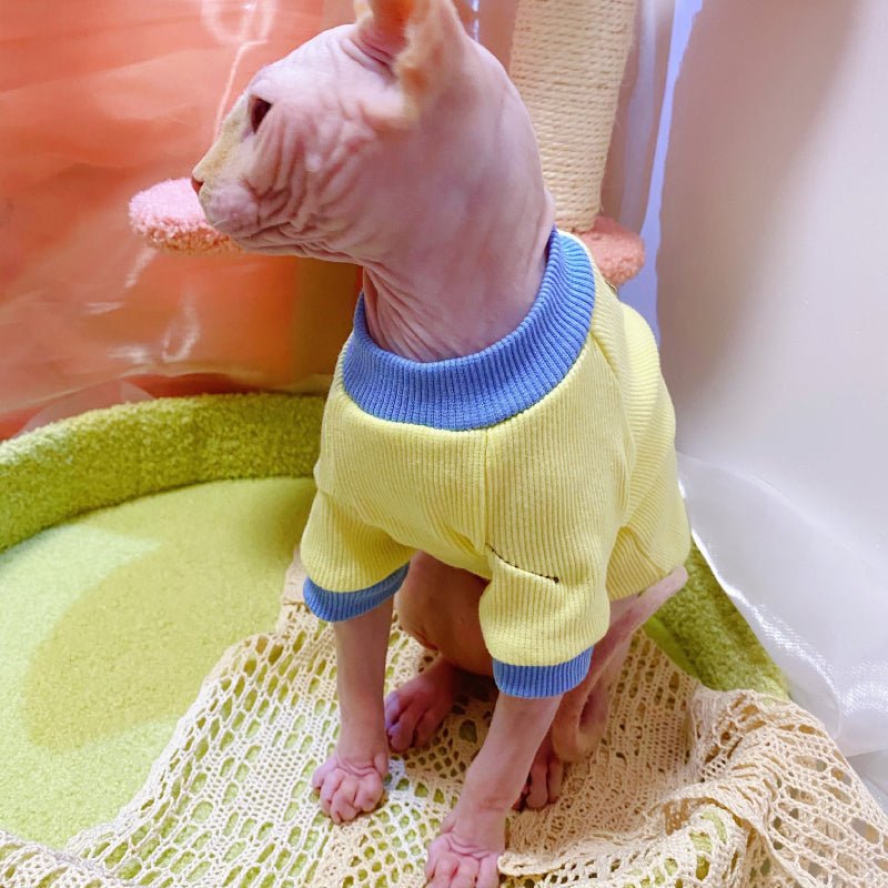 Cotton Elastic Shirts for Sphynx Cat Devon Rex Clothes Colorful Clothing - PIKAPIKA