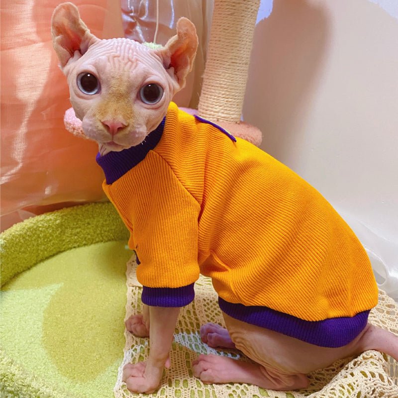 Cotton Elastic Shirts for Sphynx Cat Devon Rex Clothes Colorful Clothing - PIKAPIKA