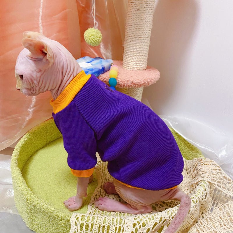 Cotton Elastic Shirts for Sphynx Cat Devon Rex Clothes Colorful Clothing - PIKAPIKA