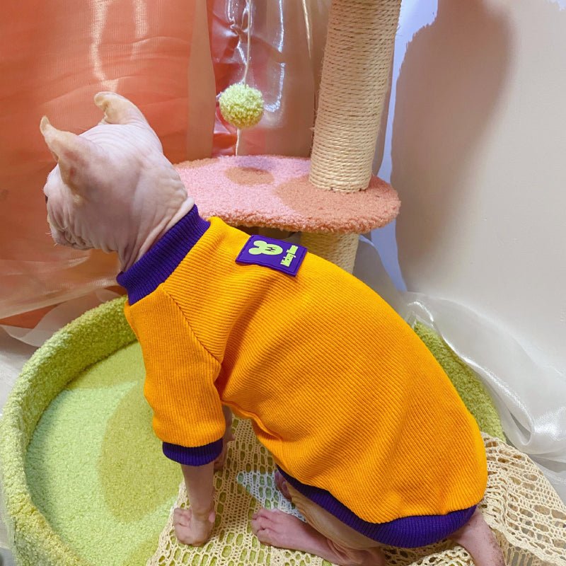 Cotton Elastic Shirts for Sphynx Cat Devon Rex Clothes Colorful Clothing - PIKAPIKA