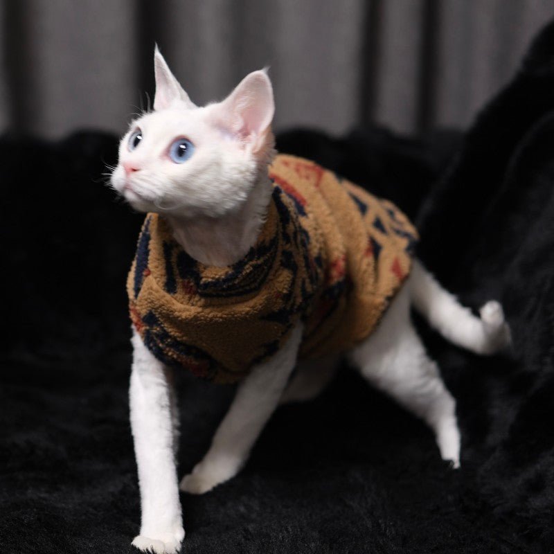 Cotton Fleece Shirt Clothes Sphynx Devon Warm Thick Winter Wear - PIKAPIKA