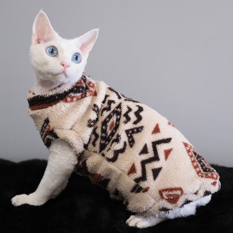 Cotton Fleece Shirt Clothes Sphynx Devon Warm Thick Winter Wear - PIKAPIKA