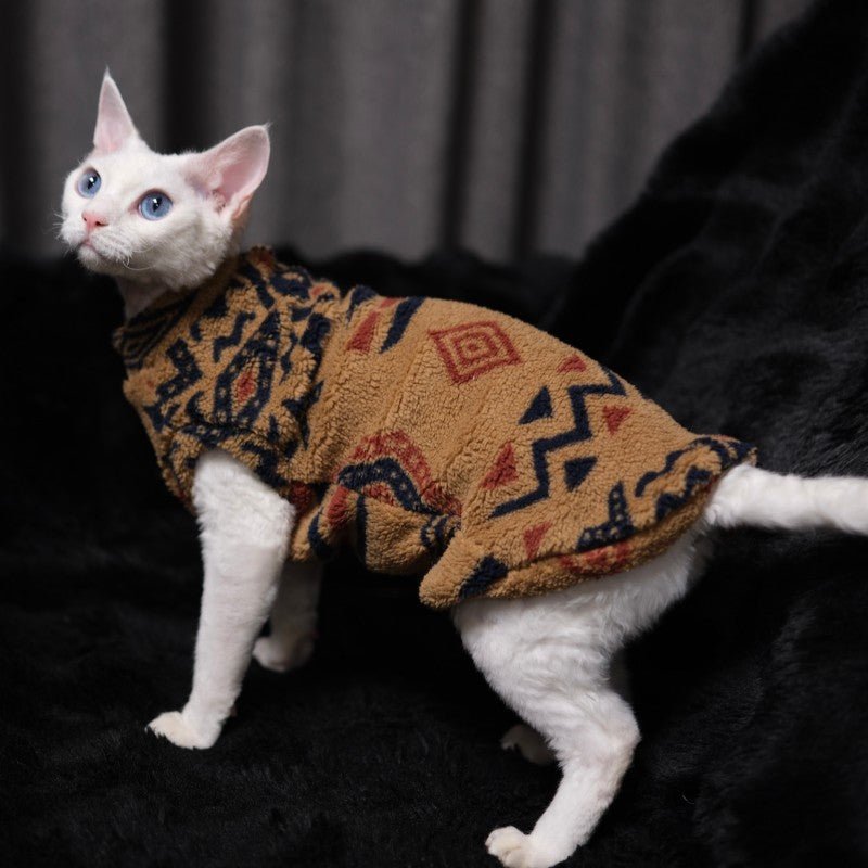 Cotton Fleece Shirt Clothes Sphynx Devon Warm Thick Winter Wear - PIKAPIKA