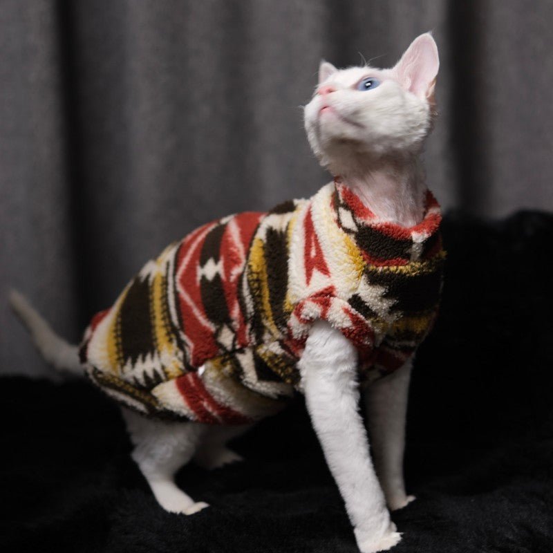 Cotton Fleece Shirt Clothes Sphynx Devon Warm Thick Winter Wear - PIKAPIKA