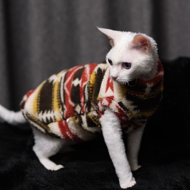 Cotton Fleece Shirt Clothes Sphynx Devon Warm Thick Winter Wear - PIKAPIKA