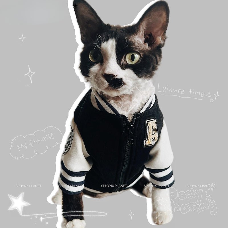 Cotton Fleece Zip Jacket Coat Sphynx Cat Clothes Sportswear - PIKAPIKA