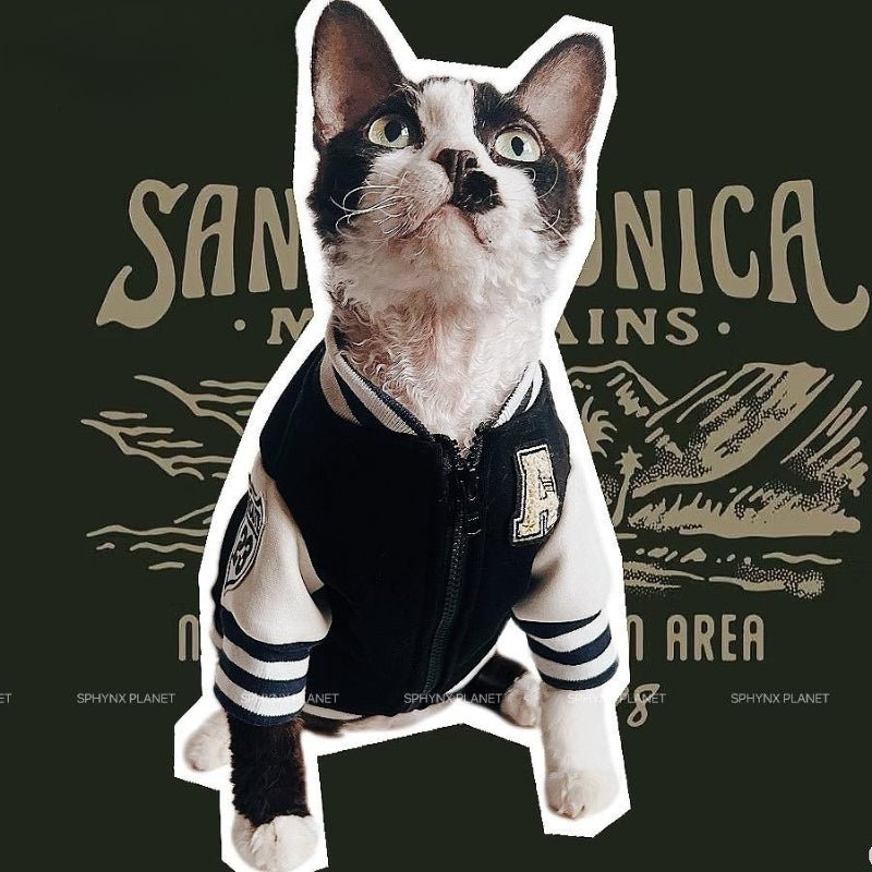 Cotton Fleece Zip Jacket Coat Sphynx Cat Clothes Sportswear - PIKAPIKA