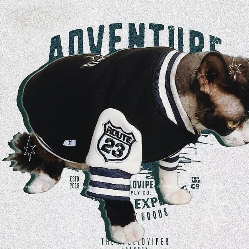 Cotton Fleece Zip Jacket Coat Sphynx Cat Clothes Sportswear - PIKAPIKA