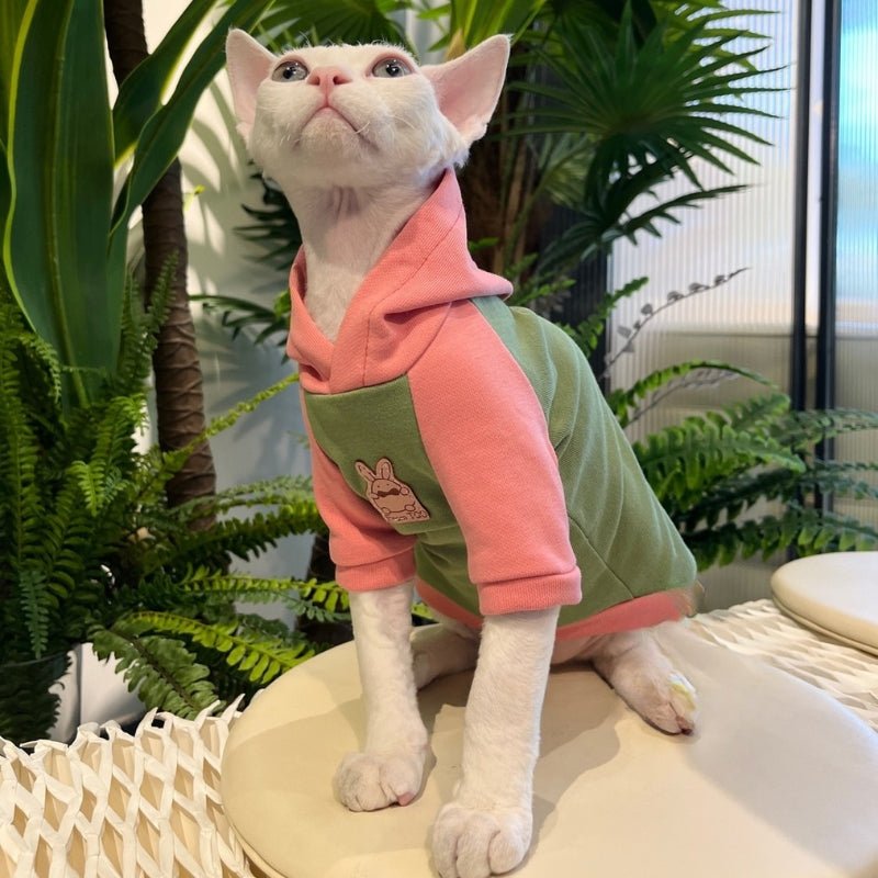 Cotton Hoodie Comfortable for Sphynx Cat Devon Rex Clothing - PIKAPIKA
