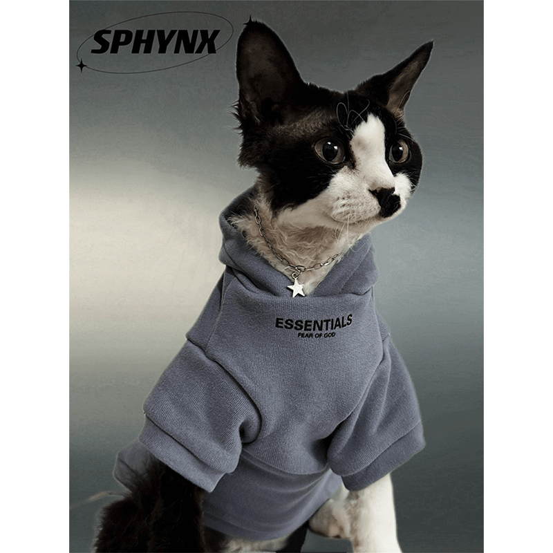 Cotton Hoodie Soft Casual Sphynx Cat Clothes - PIKAPIKA