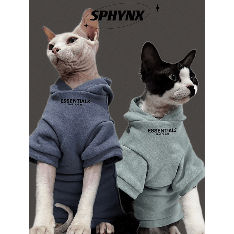 Cotton Hoodie Soft Casual Sphynx Cat Clothes - PIKAPIKA