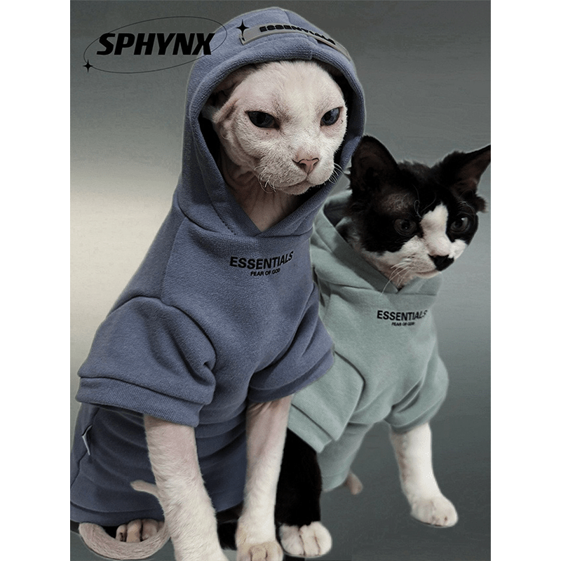 Cotton Hoodie Soft Casual Sphynx Cat Clothes - PIKAPIKA