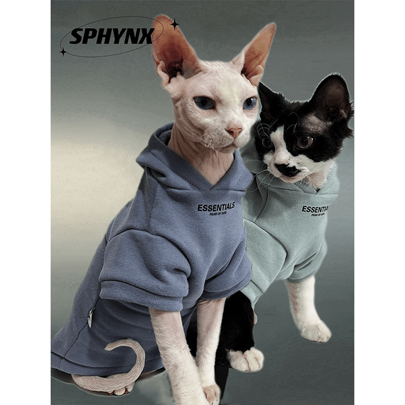 Cotton Hoodie Soft Casual Sphynx Cat Clothes - PIKAPIKA